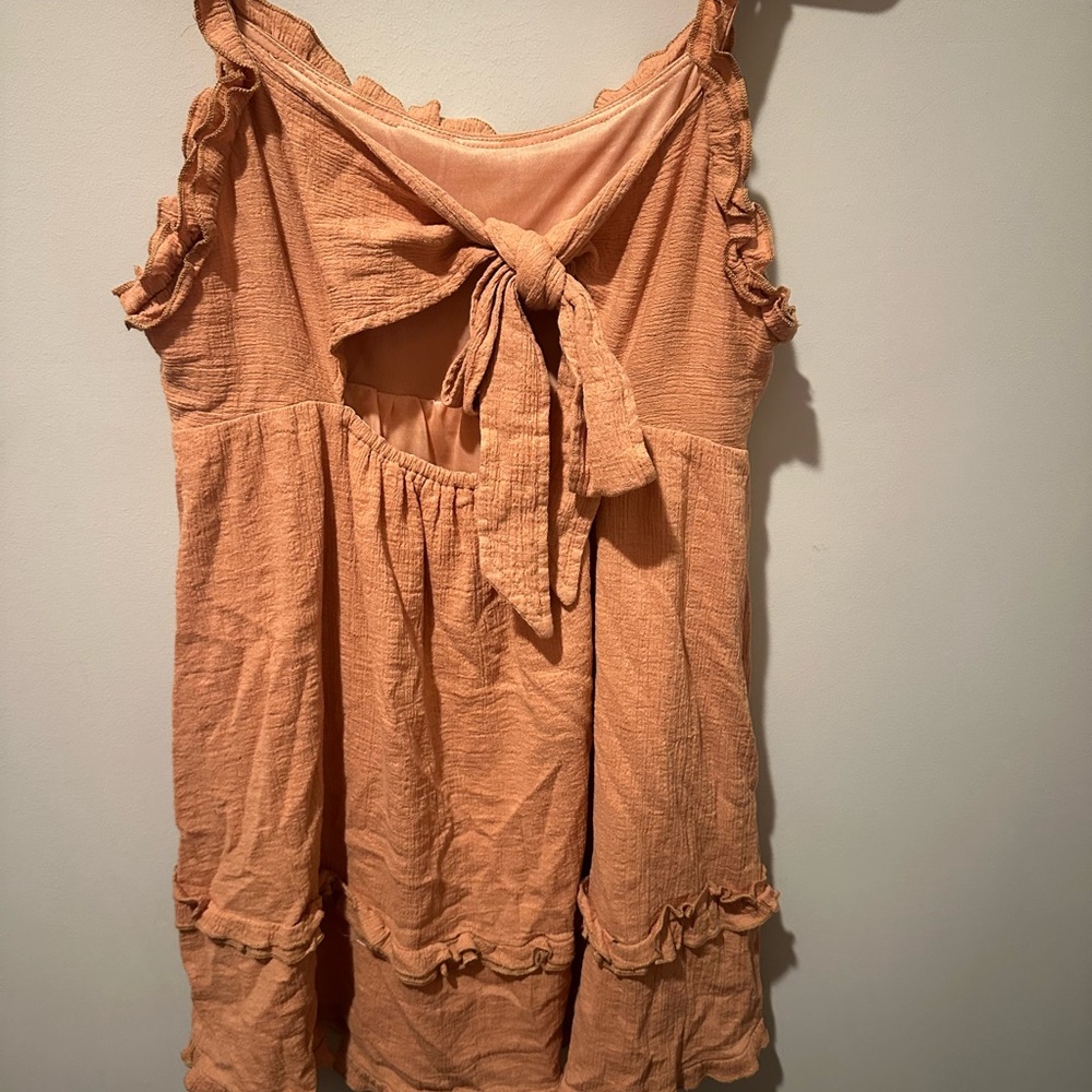 Love Riche Ruffled Peach Dress - Picture 2 of 3